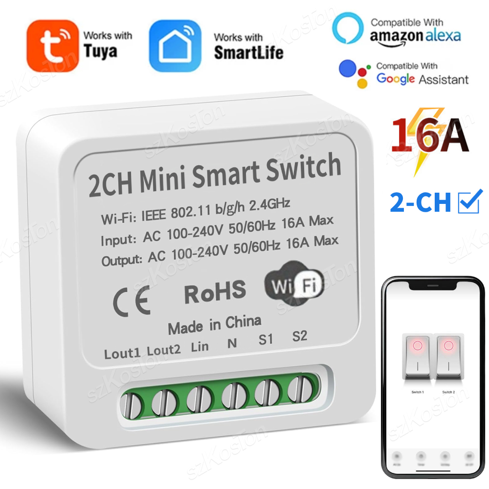Smart Home Yale - 16A Tuya WiFi Smart Switch Module