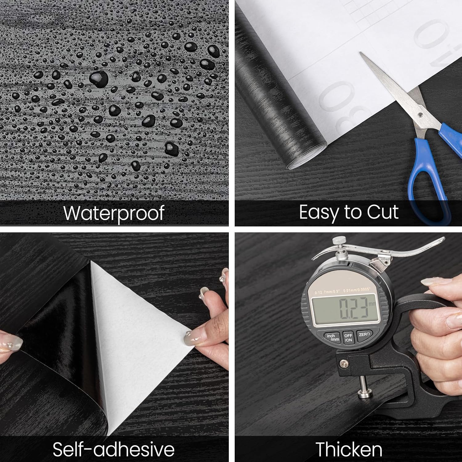 Black wood grain thickening wa - مراجعة Smart Home Film وسعره