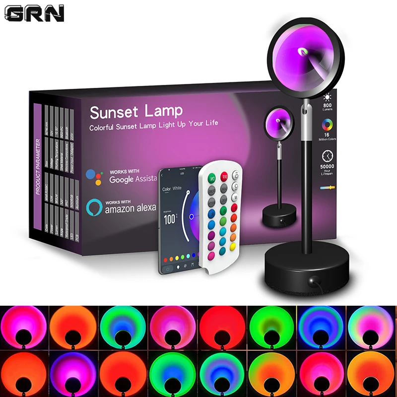 Smart LED Sunset Lamp Colorful - مراجعة Smart Home Network وسعره