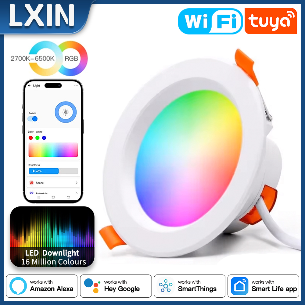 LXIN tuya Downlight WIFI, 7/9/ - مراجعة Alexa Compatible Bulb وسعره