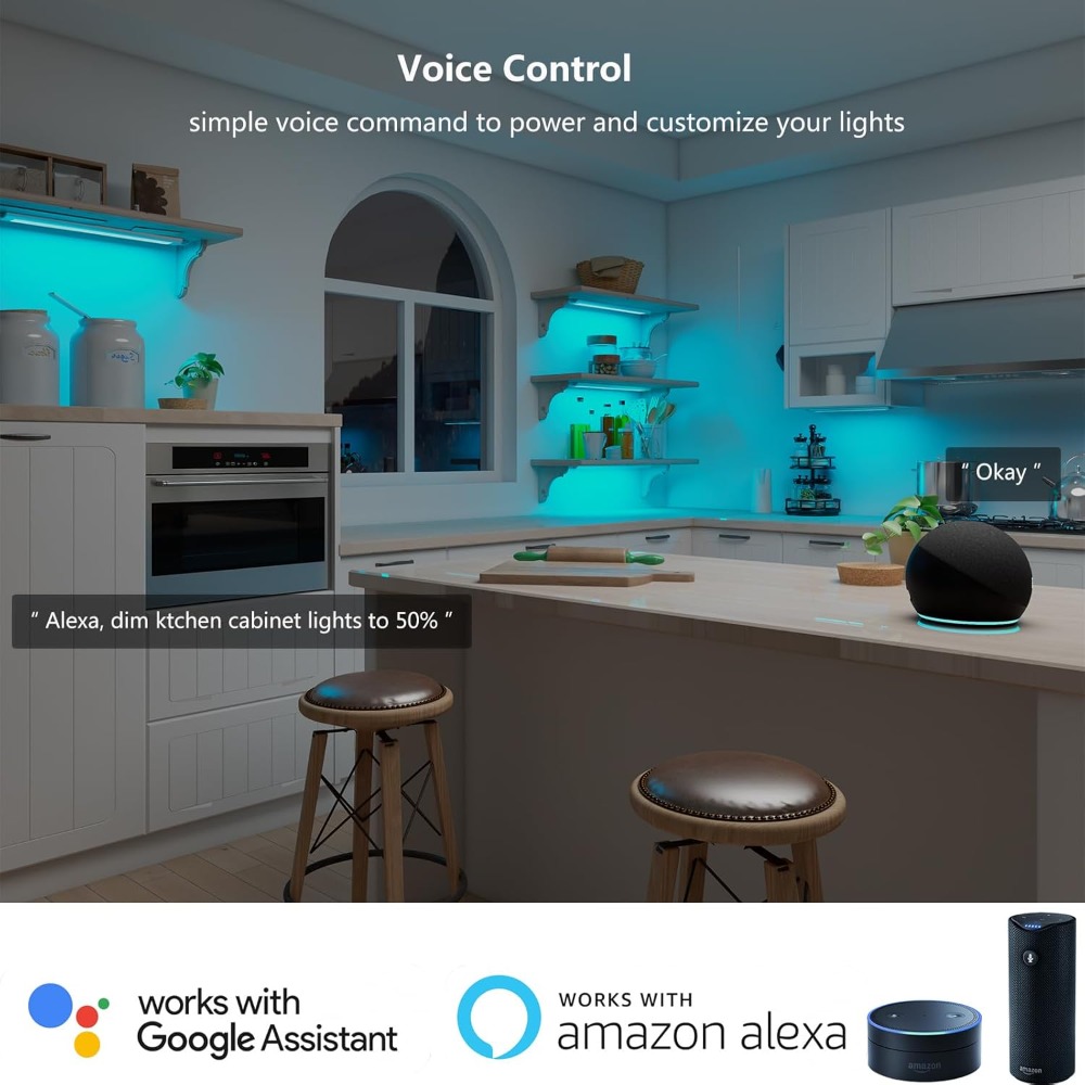 DC12V RGB Color Under Cabinet  - مراجعة Alexa Compatible Bulb وسعره
