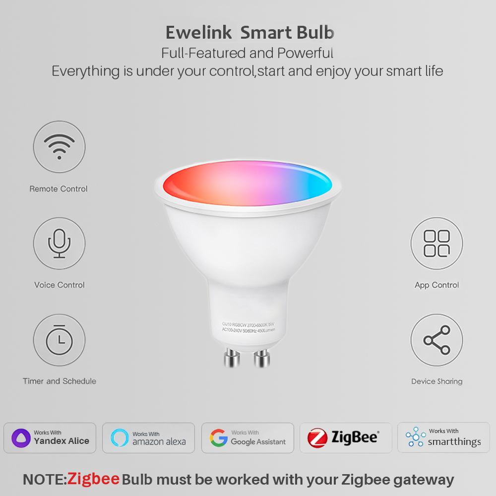 Ewelink GU10 Zigbee LED Bulbs  - مراجعة Alexa Compatible Bulb وسعره