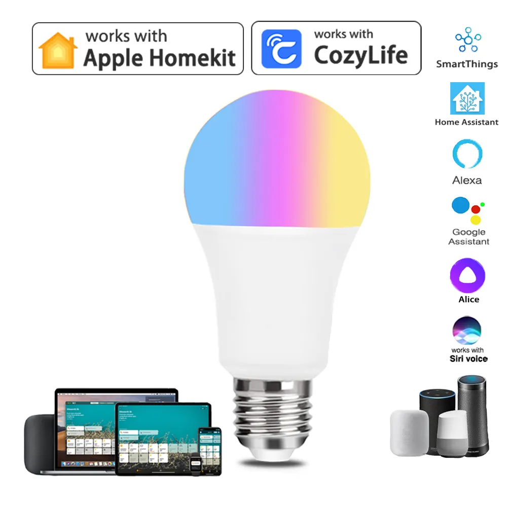 9W WiFi Homekit Light Lamp E27 - مراجعة Alexa Compatible Bulb وسعره