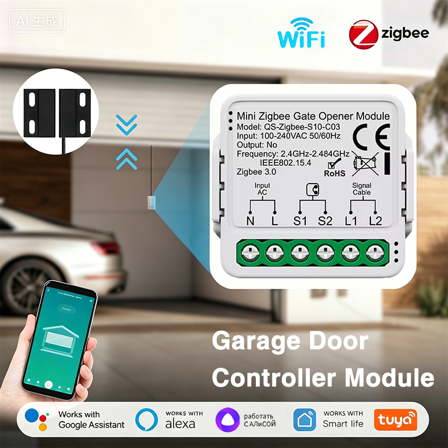 Tuya Smart WiFi or Zigbee Gara - مراجعة Smart Garage Door Opener وسعره