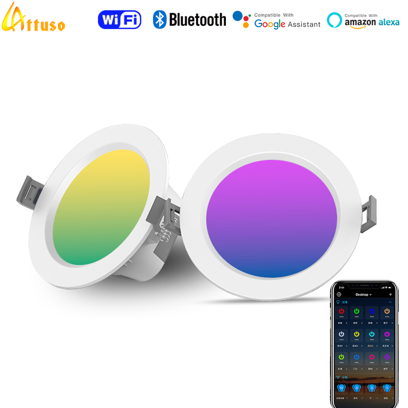 WIFI 5W LED Downlight 85-265V  - مراجعة Alexa Compatible Bulb وسعره