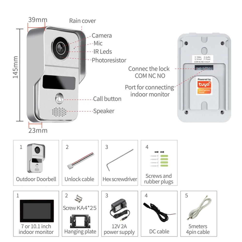 Door Intercom Doorbell, 10.1 I - مراجعة Wifi Doorbell Camera وسعره