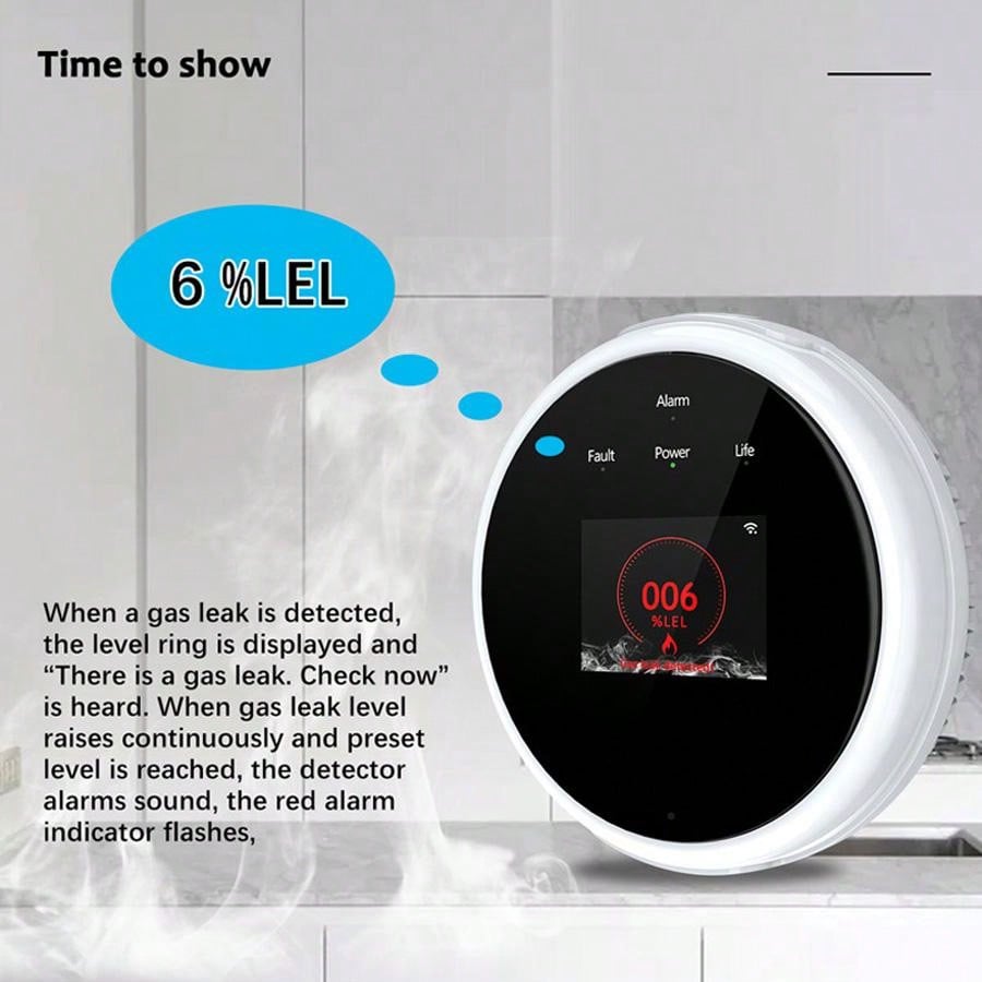2.4G WiFi Gas Alarm Sensor Com - مراجعة Smart Home Security System وسعره