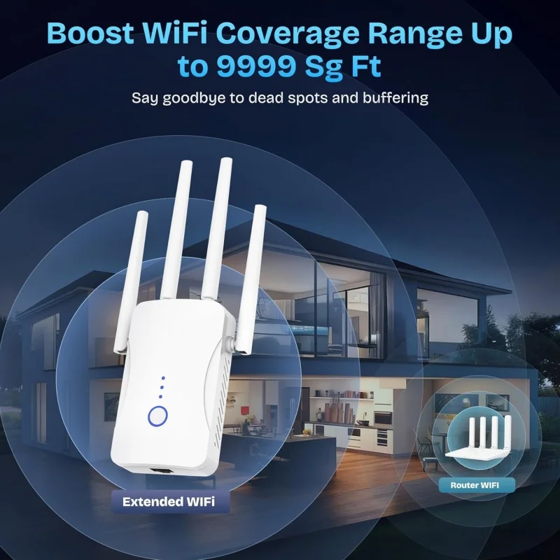 2.4G/5GHz Dual Band WiFi Repea - مراجعة Smart Home Network وسعره