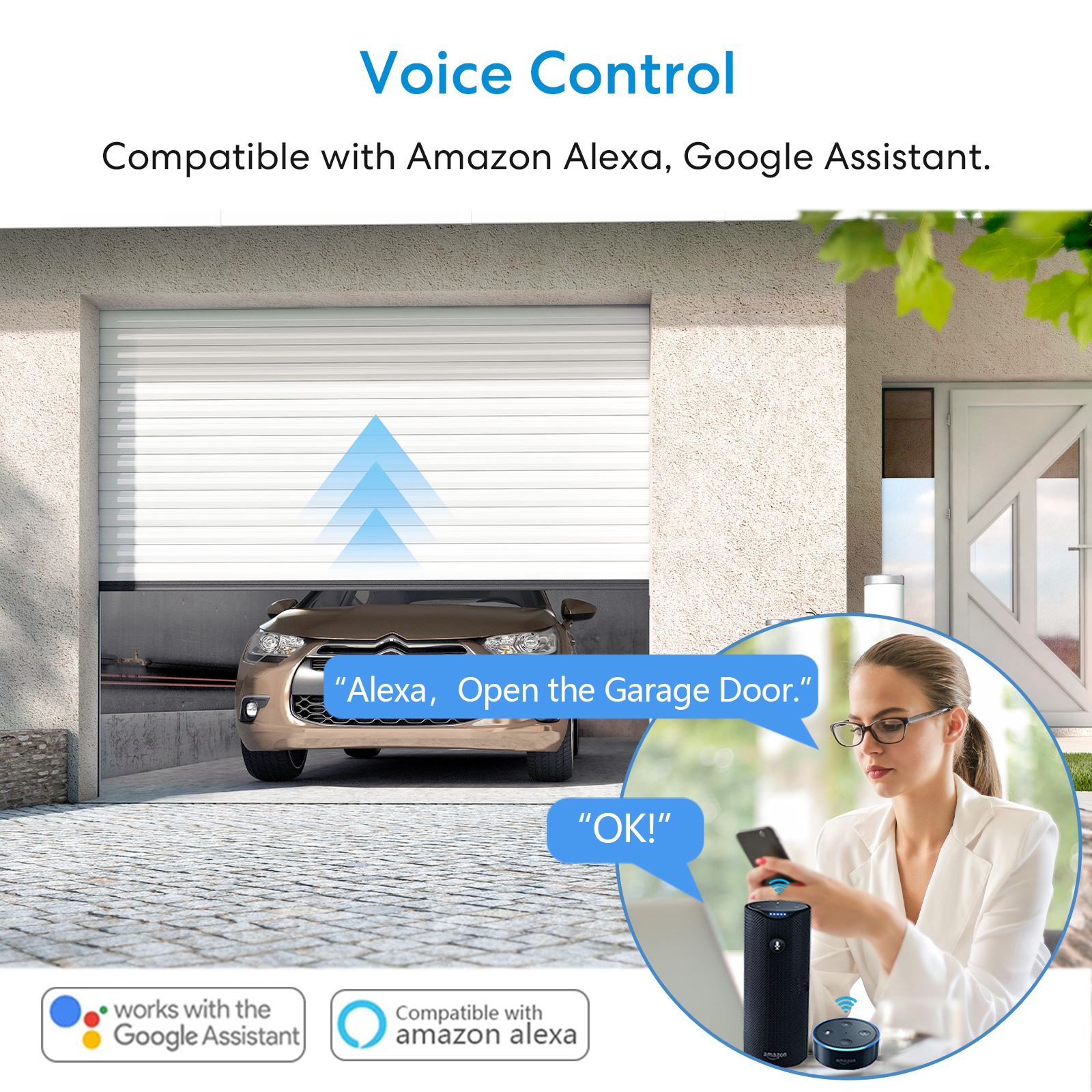 RiooCubee DC 5V Garage Door Op - مراجعة Smart Garage Door Opener وسعره