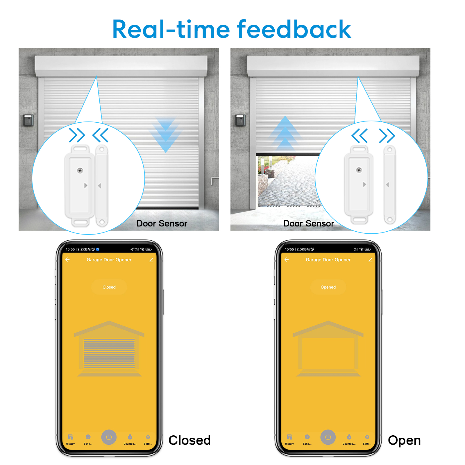 RiooCubee DC 5V Garage Door Op - مراجعة Smart Garage Door Opener وسعره
