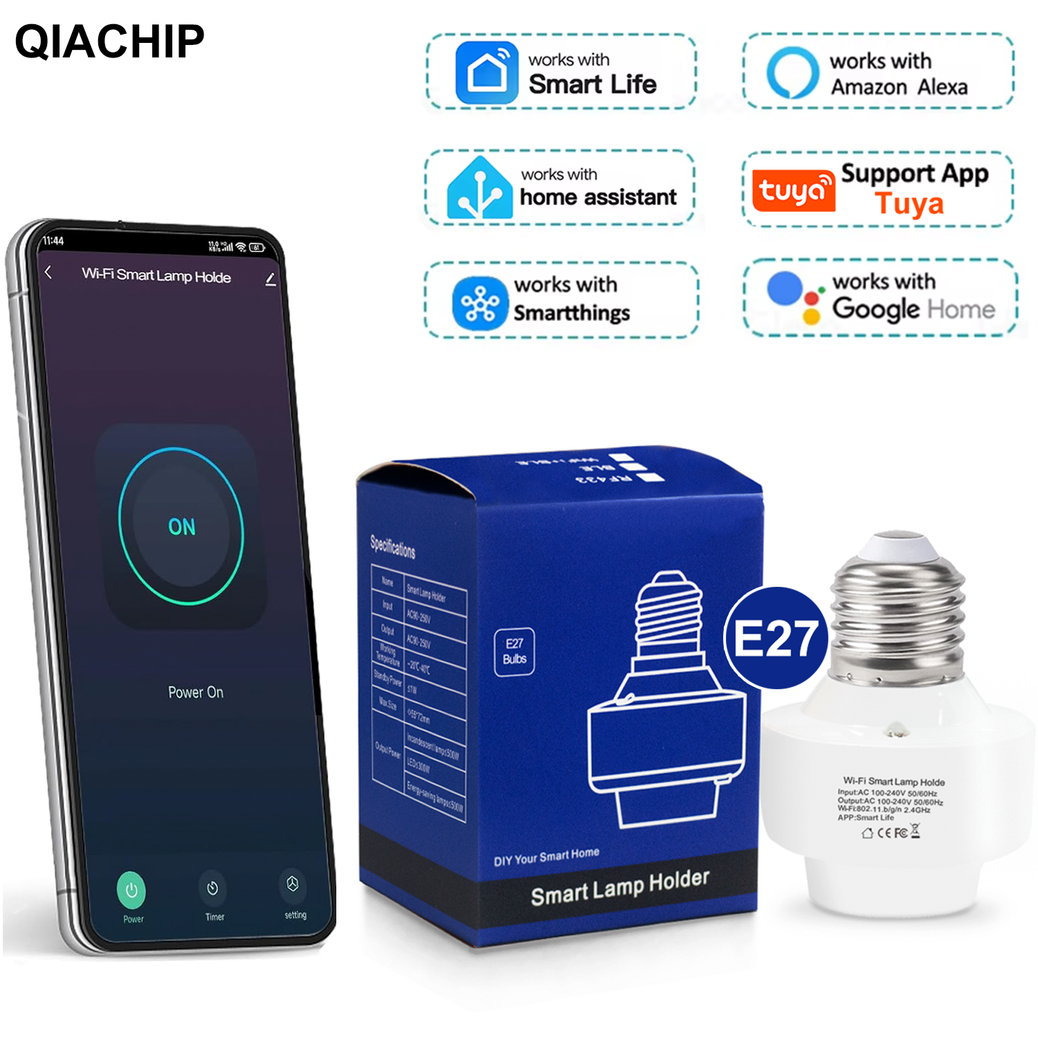Tuya Smart E27 Socket Switch A - مراجعة Alexa Compatible Bulb وسعره