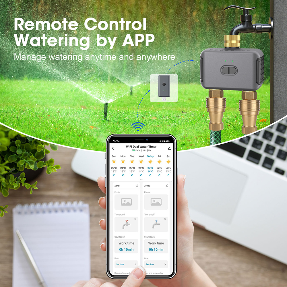 Tuya 2 Zone Watering Timer Gar - مراجعة Smart Home Security System وسعره