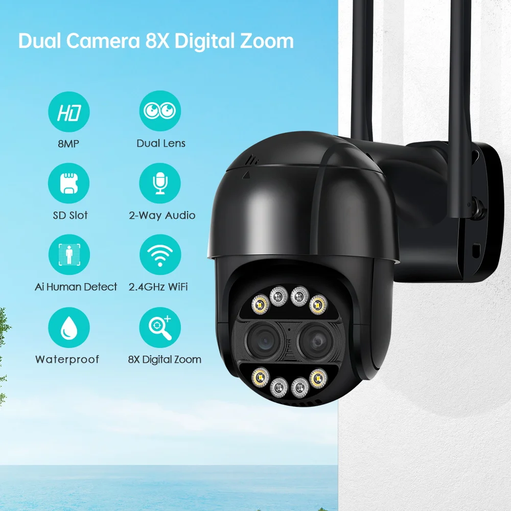 BESDER 8MP 4K PTZ IP Camera 8x - مراجعة Smart Home Windows App وسعره